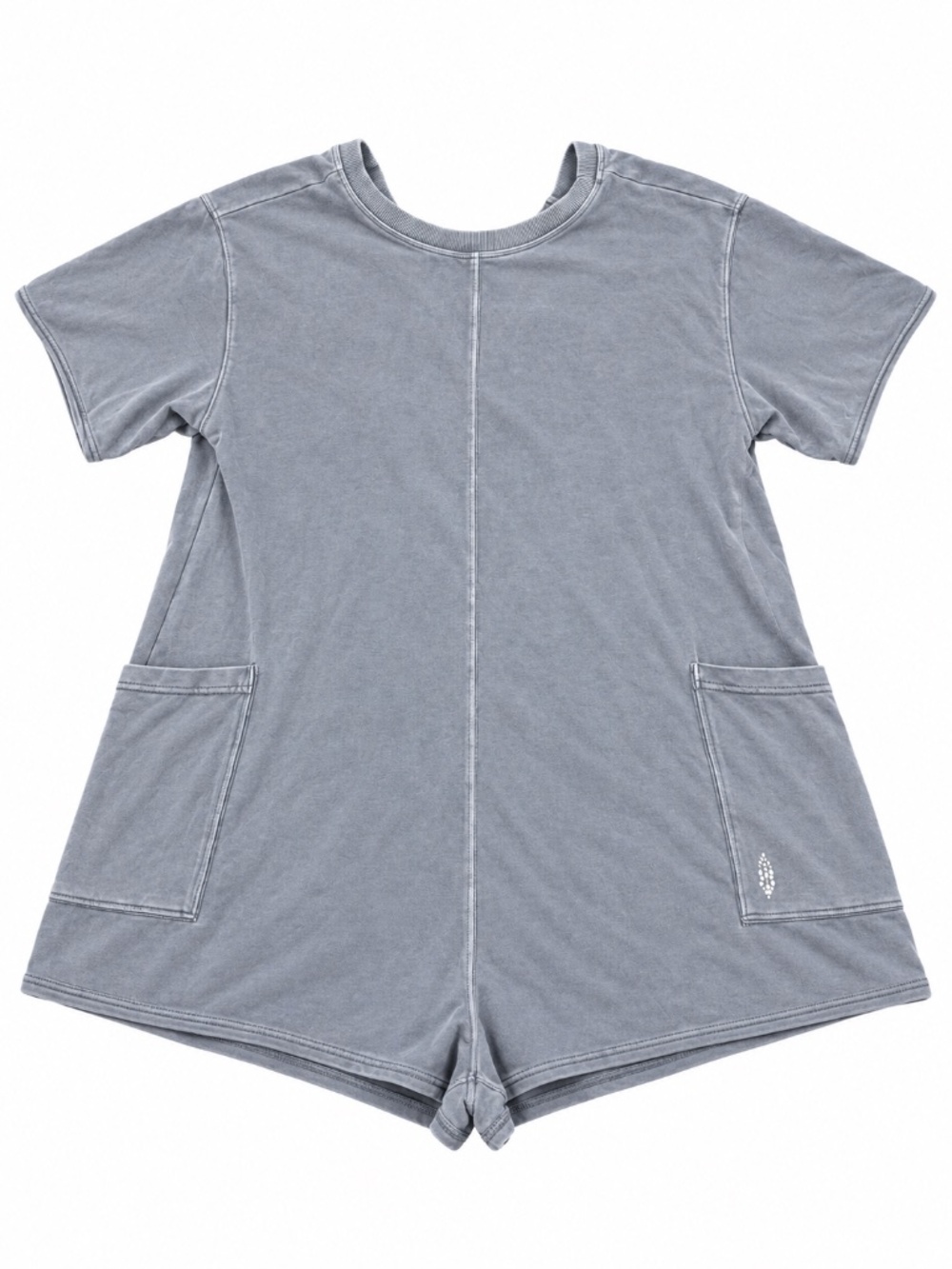 FP Movement Free People Hot Shot Tee Romper blue Gray Oversized Reversible